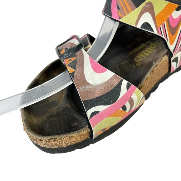 PAPILLIO BIRKENSTOCK Arizona Print Genuine Leather Slides Sandals Slip On sz 6 - Picture 11 of 16